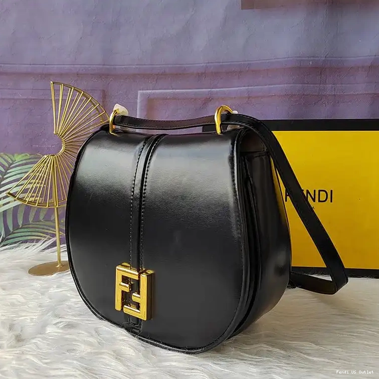 Cheap HOT Calf C'mon Bag Black Leather Medium In Fendi 0421
